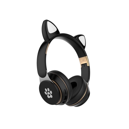 CAT EAR BLUETOOTH HEADPHONE WIRELESS T22 BLACK